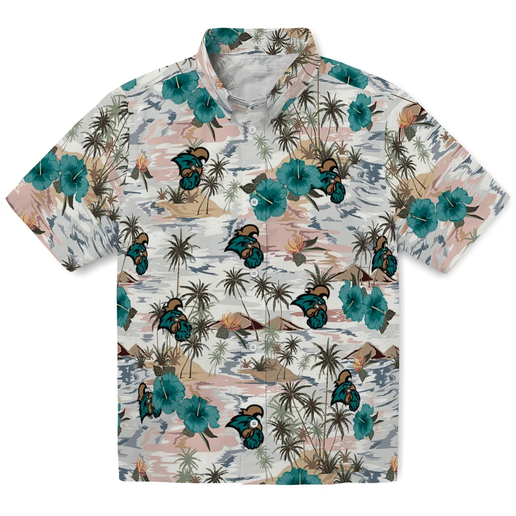 Coastal Carolina Chanticleers Hawaiian Shirt - Hibiscus Seaside | Moonbestprint