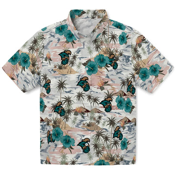 Coastal Carolina Chanticleers Hawaiian Shirt - Hibiscus Seaside | Moonbestprint