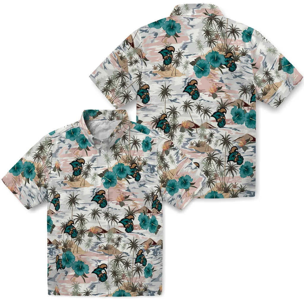 Coastal Carolina Chanticleers Hawaiian Shirt - Hibiscus Seaside | Moonbestprint
