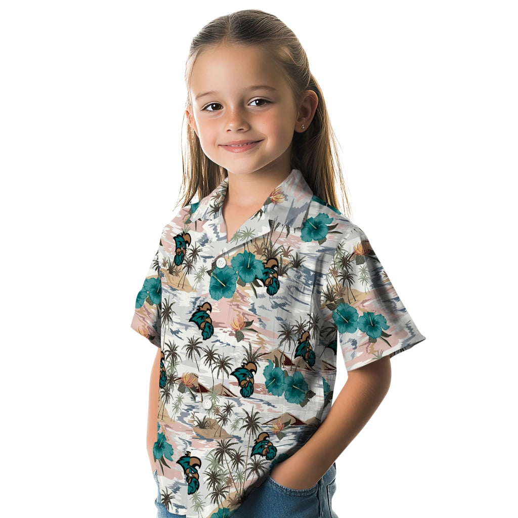 Coastal Carolina Chanticleers Hawaiian Shirt - Hibiscus Seaside | Moonbestprint