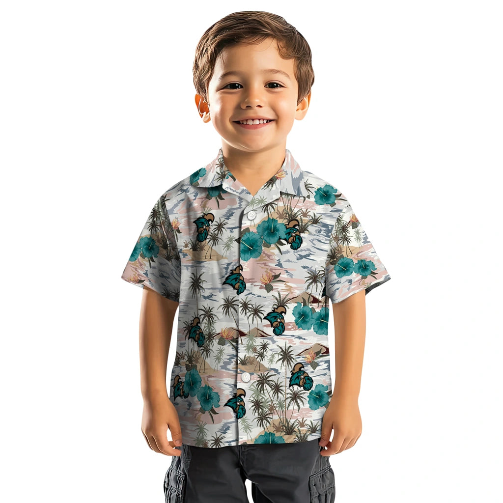 Coastal Carolina Chanticleers Hawaiian Shirt - Hibiscus Seaside | Moonbestprint