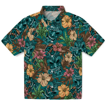 Coastal Carolina Chanticleers Hawaiian Shirt - Hibiscus Tiki Jungle | Moonbestprint