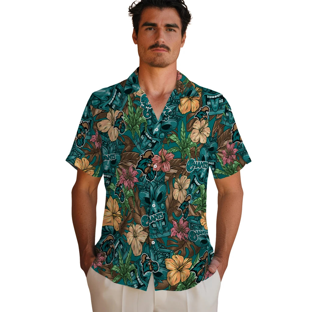 Coastal Carolina Chanticleers Hawaiian Shirt - Hibiscus Tiki Jungle | Moonbestprint