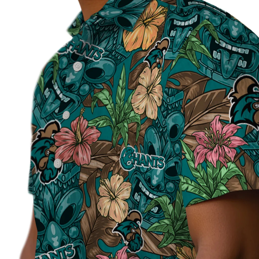 Coastal Carolina Chanticleers Hawaiian Shirt - Hibiscus Tiki Jungle | Moonbestprint