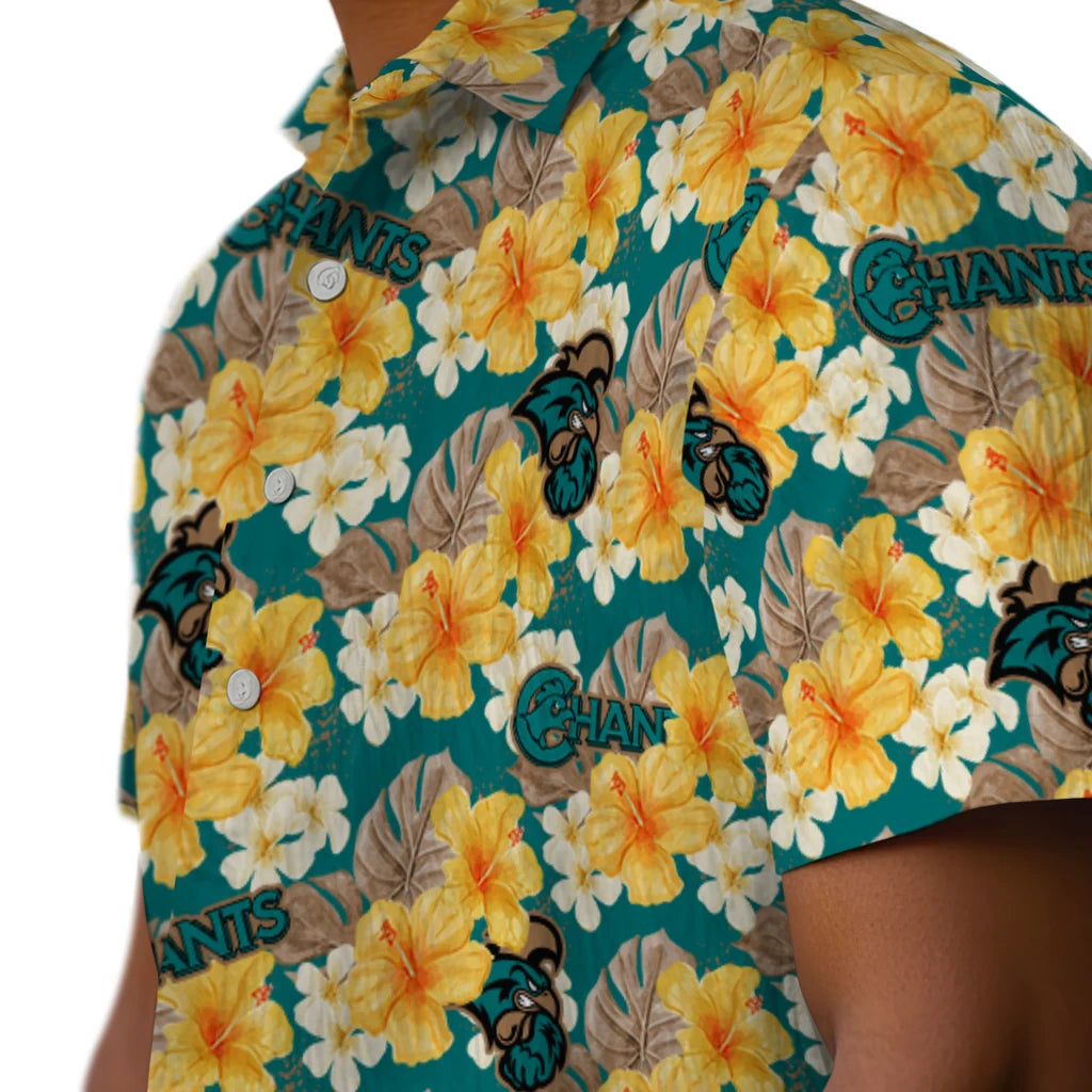 Coastal Carolina Chanticleers Hawaiian Shirt - Hibiscus Tropics | Moonbestprint