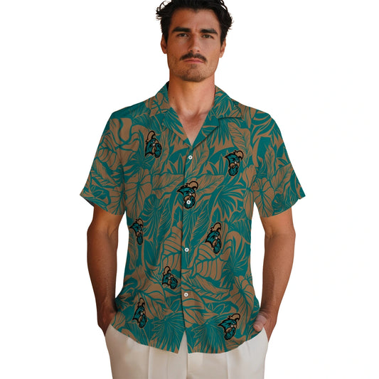 Coastal Carolina Chanticleers Hawaiian Shirt - Monstera Layer | Moonbestprint