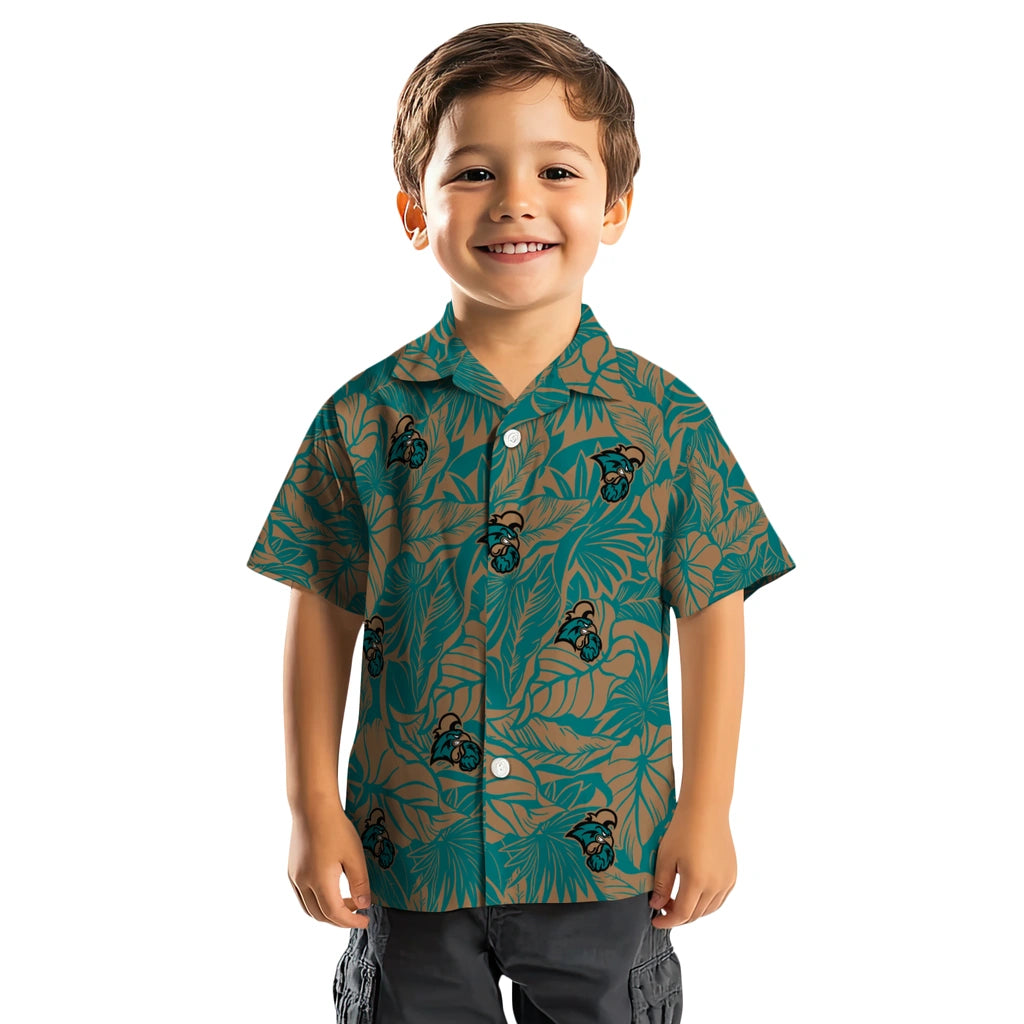 Coastal Carolina Chanticleers Hawaiian Shirt - Monstera Layer | Moonbestprint