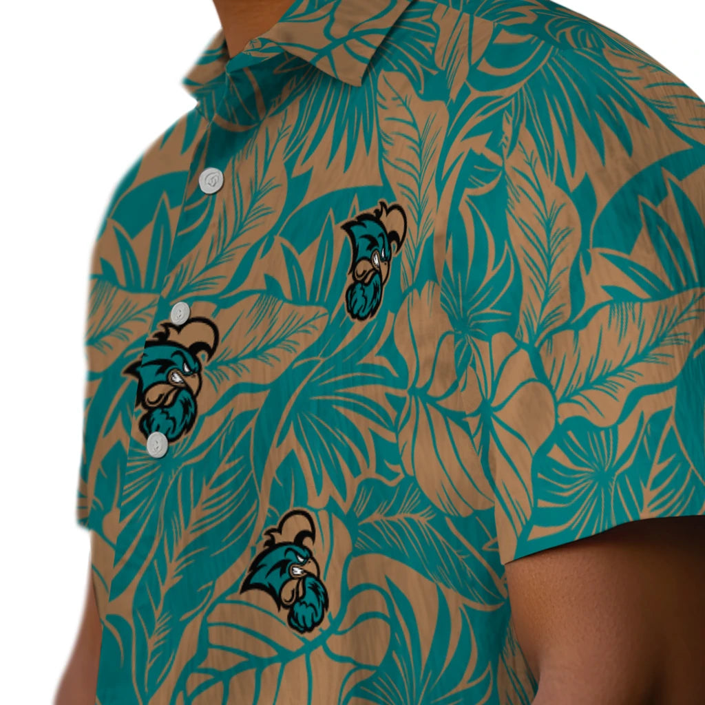 Coastal Carolina Chanticleers Hawaiian Shirt - Monstera Layer | Moonbestprint