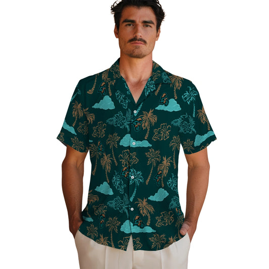Coastal Carolina Chanticleers Hawaiian Shirt - Palm And Clouds | Moonbestprint