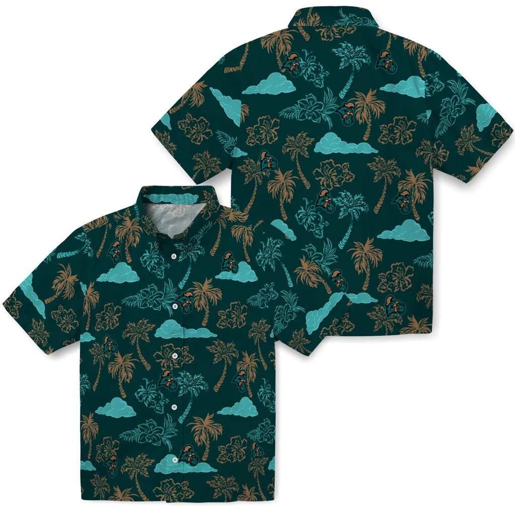 Coastal Carolina Chanticleers Hawaiian Shirt - Palm And Clouds | Moonbestprint