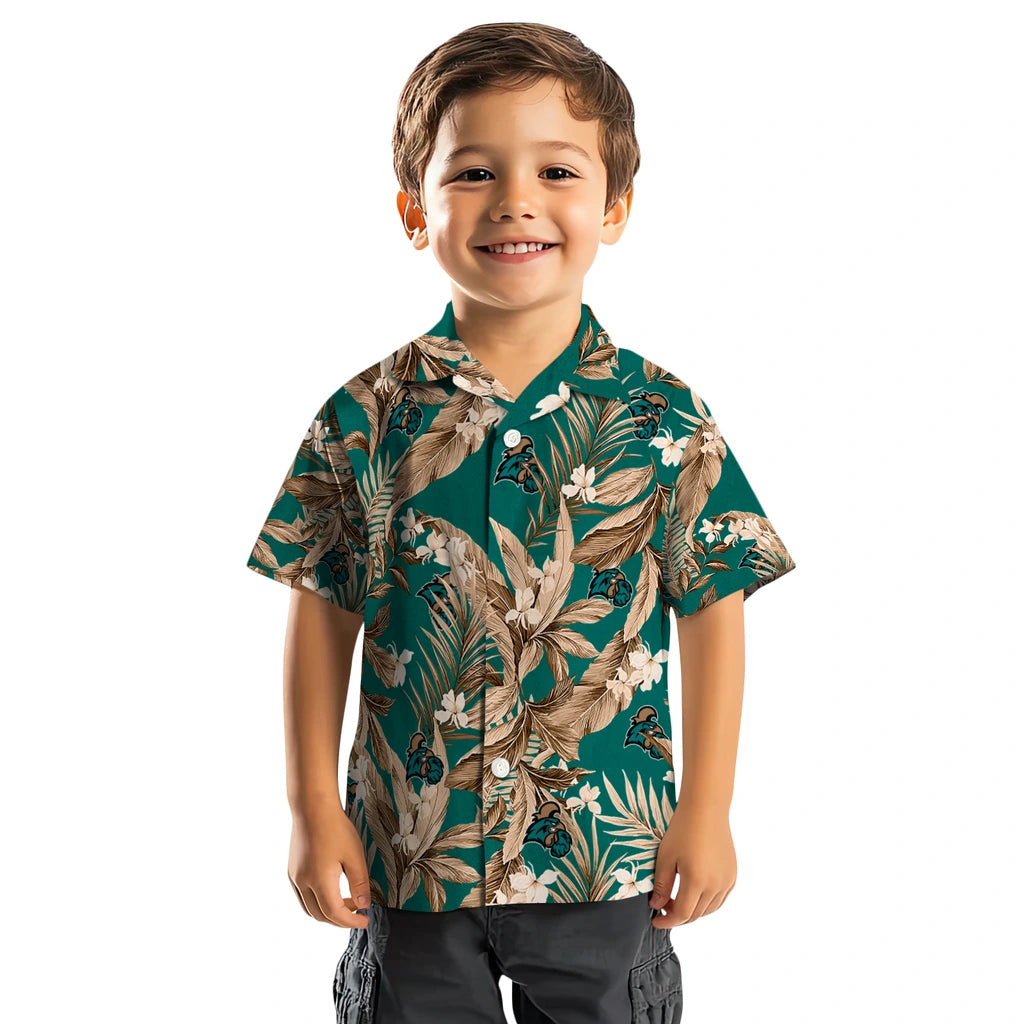 Coastal Carolina Chanticleers Hawaiian Shirt - Palm Leaves | Moonbestprint
