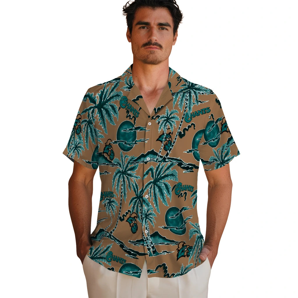 Coastal Carolina Chanticleers Hawaiian Shirt - Palm Sunset | Moonbestprint