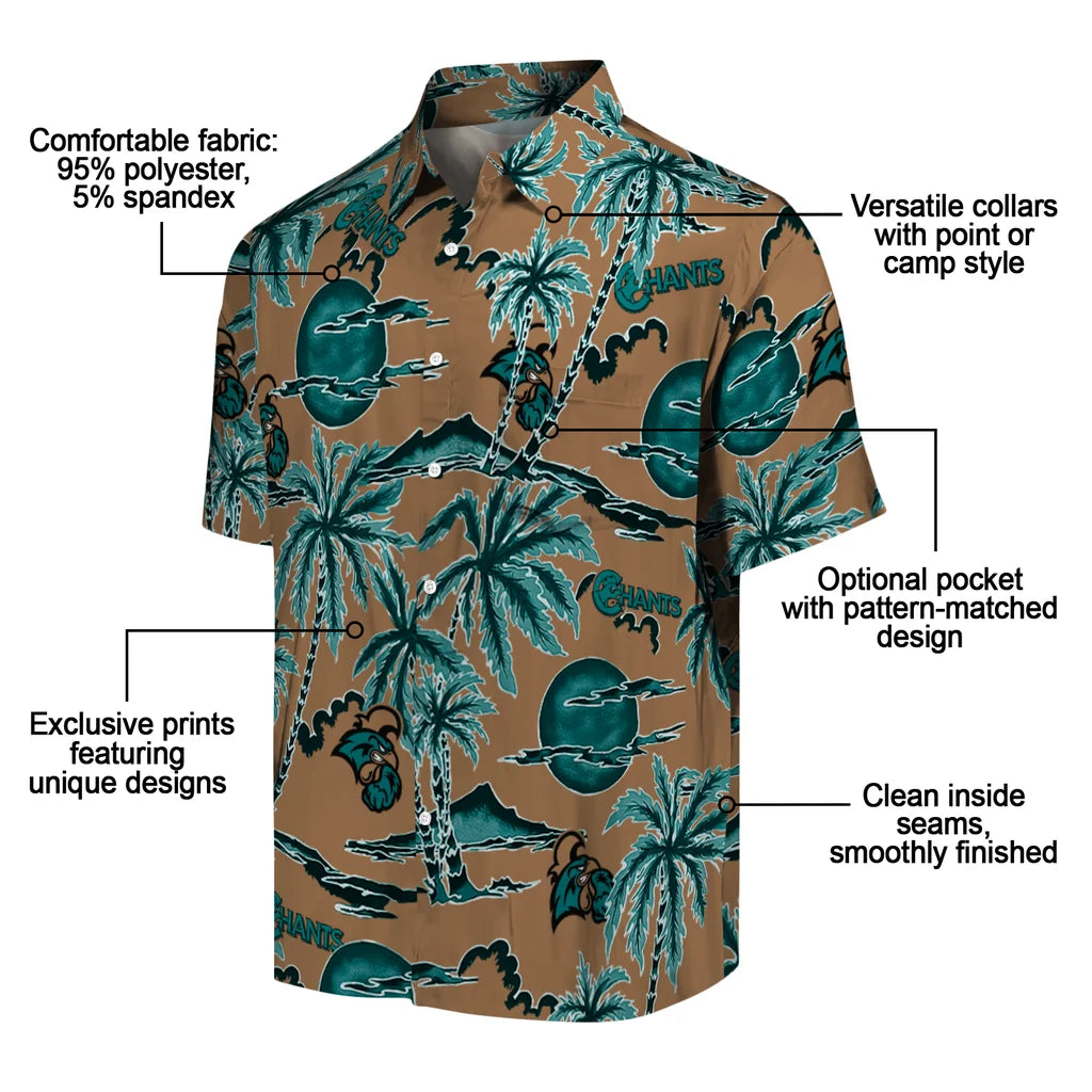 Coastal Carolina Chanticleers Hawaiian Shirt - Palm Sunset | Moonbestprint