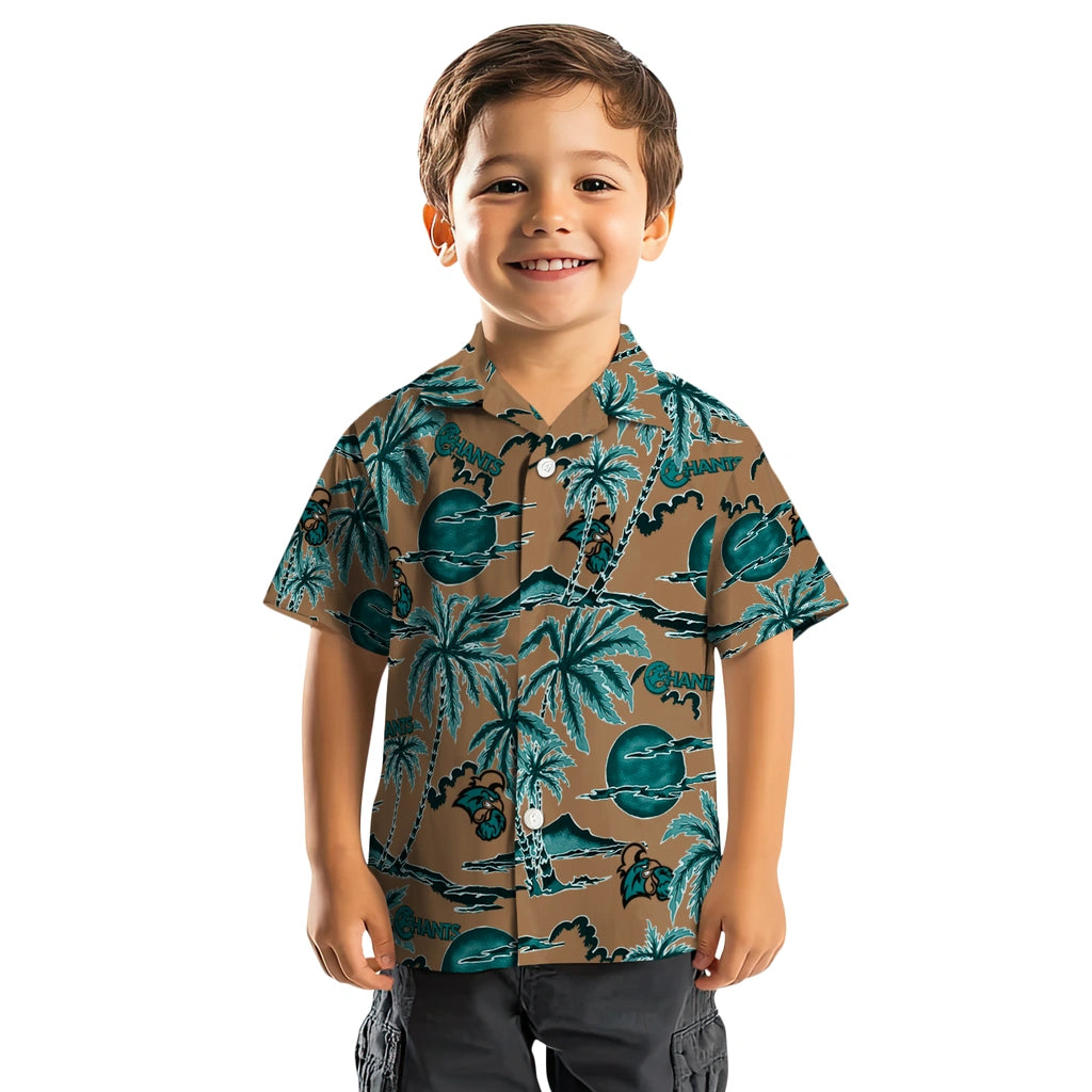 Coastal Carolina Chanticleers Hawaiian Shirt - Palm Sunset | Moonbestprint
