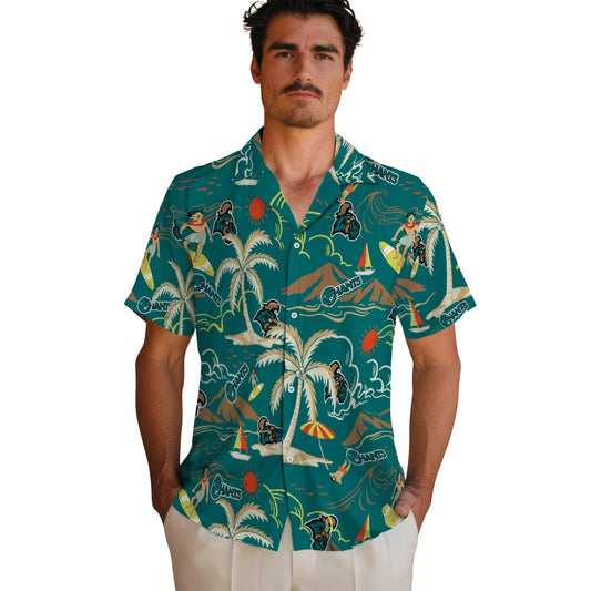 Coastal Carolina Chanticleers Hawaiian Shirt - Palm Tree Island | Moonbestprint