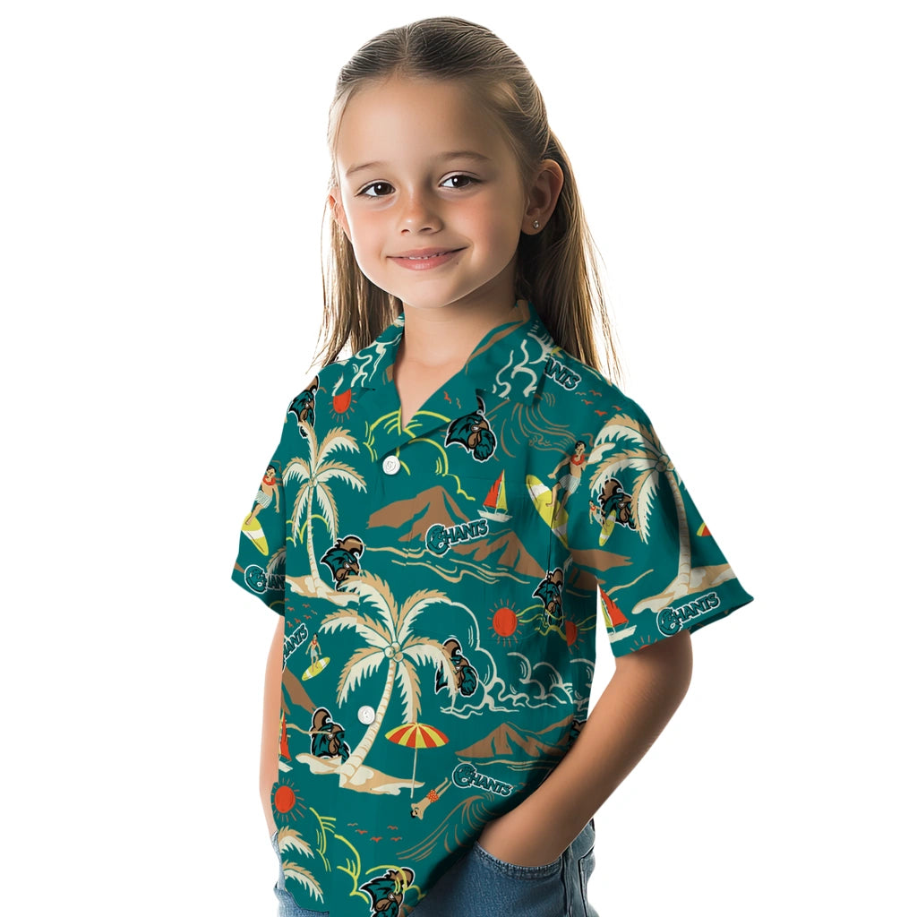 Coastal Carolina Chanticleers Hawaiian Shirt - Palm Tree Island | Moonbestprint