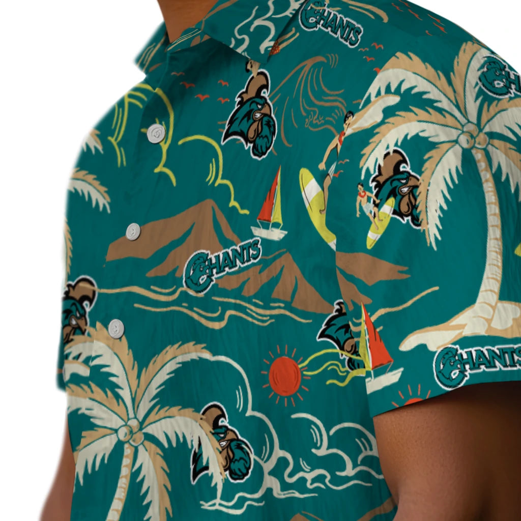Coastal Carolina Chanticleers Hawaiian Shirt - Palm Tree Island | Moonbestprint