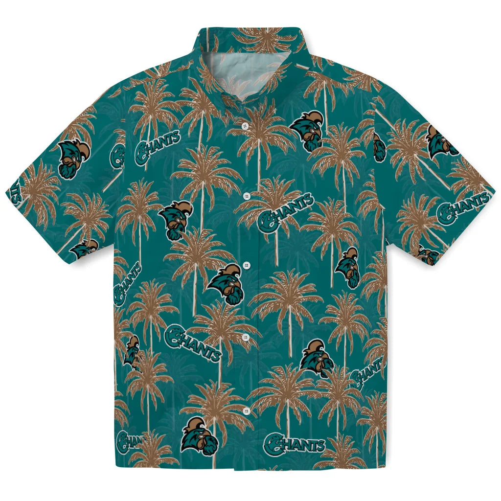 Coastal Carolina Chanticleers Hawaiian Shirt - Palm Tree Motif | Moonbestprint