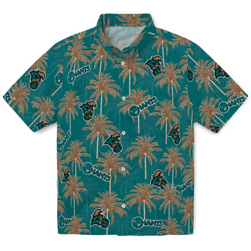 Coastal Carolina Chanticleers Hawaiian Shirt - Palm Tree Motif | Moonbestprint