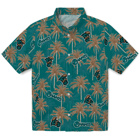 Coastal Carolina Chanticleers Hawaiian Shirt - Palm Tree Motif | Moonbestprint