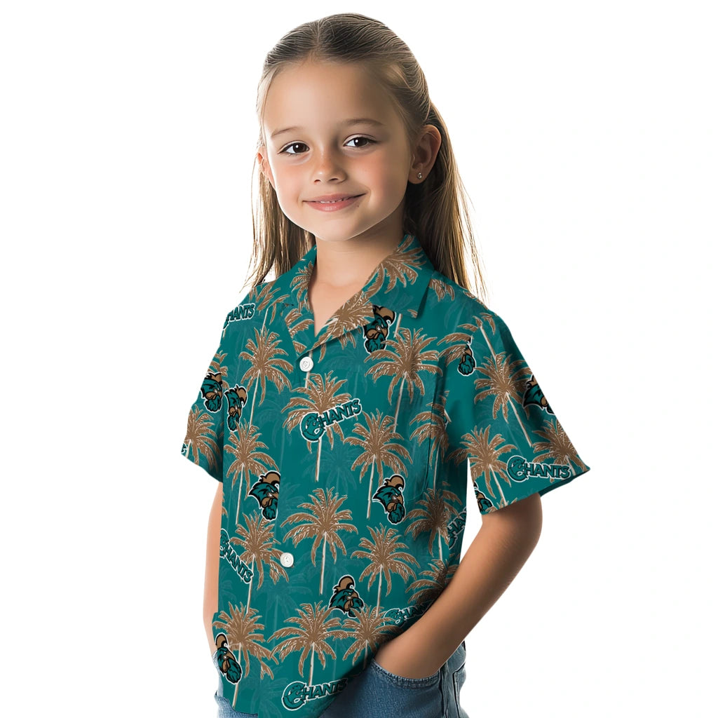 Coastal Carolina Chanticleers Hawaiian Shirt - Palm Tree Motif | Moonbestprint