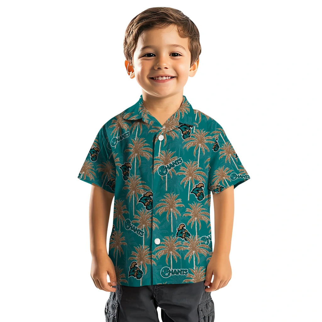 Coastal Carolina Chanticleers Hawaiian Shirt - Palm Tree Motif | Moonbestprint