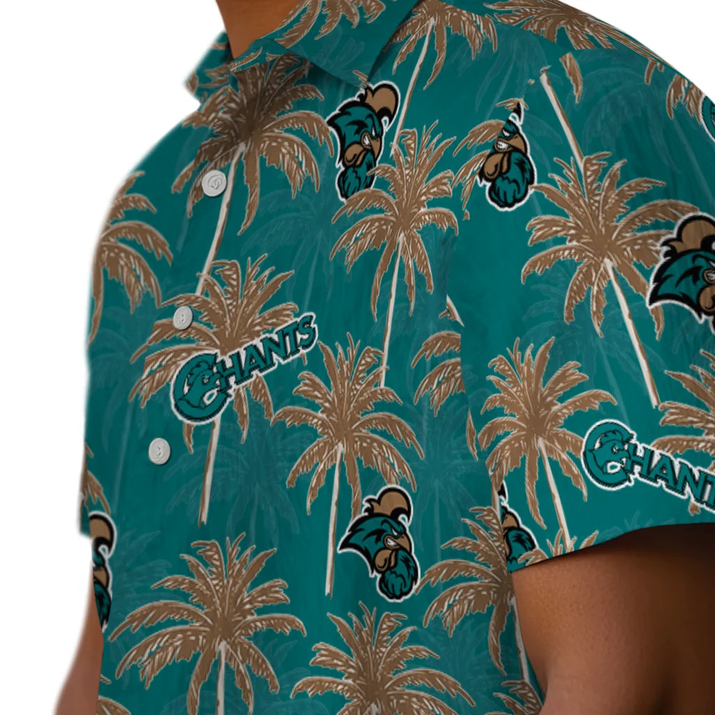 Coastal Carolina Chanticleers Hawaiian Shirt - Palm Tree Motif | Moonbestprint