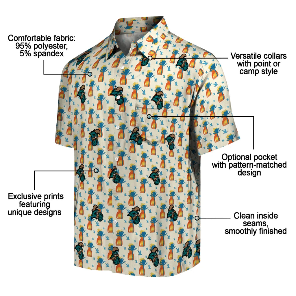Coastal Carolina Chanticleers Hawaiian Shirt - Pineapple Delight | Moonbestprint
