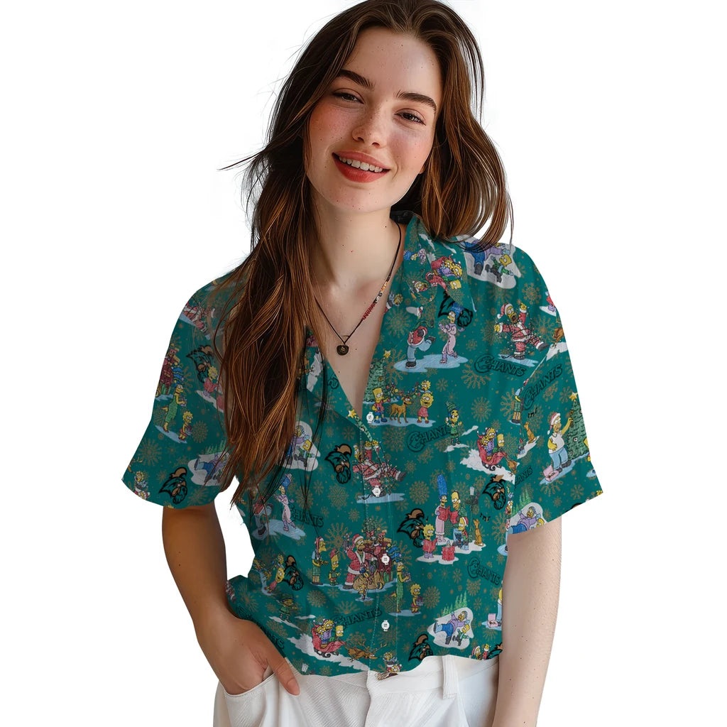 Coastal Carolina Chanticleers Hawaiian Shirt - Simpsons Christmas | Moonbestprint