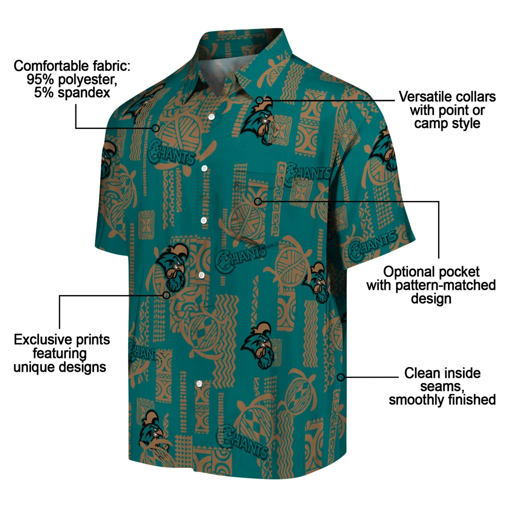 Coastal Carolina Chanticleers Hawaiian Shirt - Turtle Lines | Moonbestprint