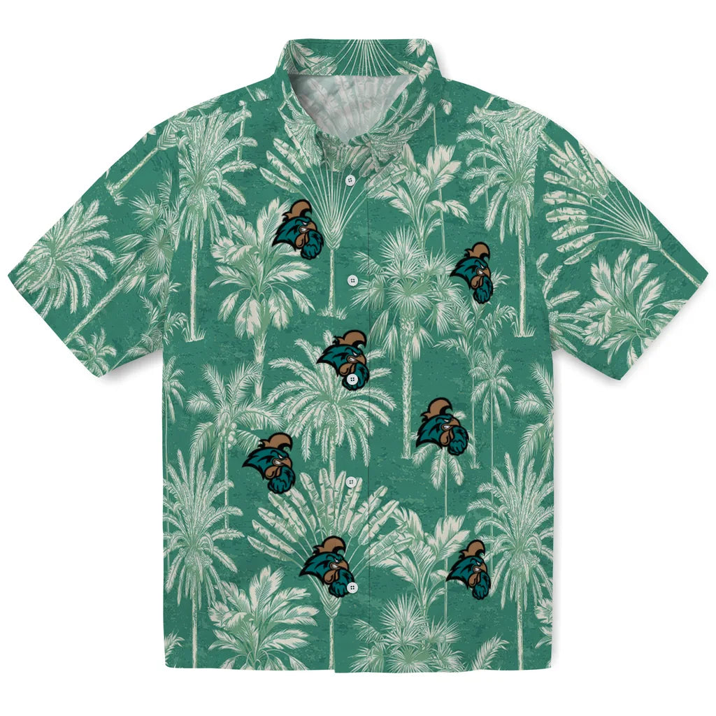 Coastal Carolina Chanticleers Hawaiian Shirt - Vintage Palm Tree | Moonbestprint