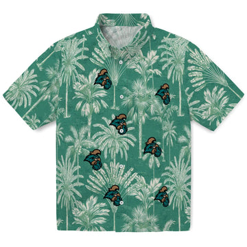 Coastal Carolina Chanticleers Hawaiian Shirt - Vintage Palm Tree | Moonbestprint