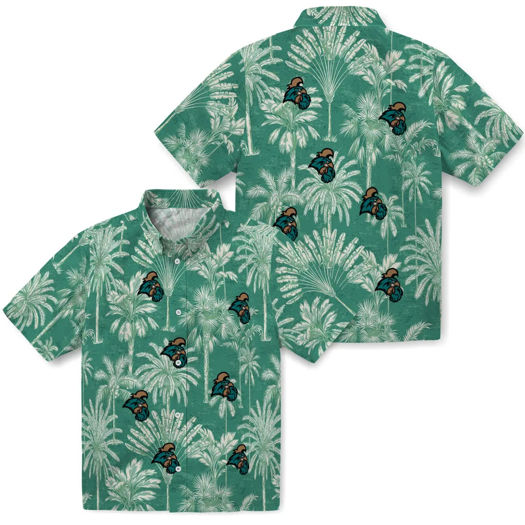 Coastal Carolina Chanticleers Hawaiian Shirt - Vintage Palm Tree | Moonbestprint