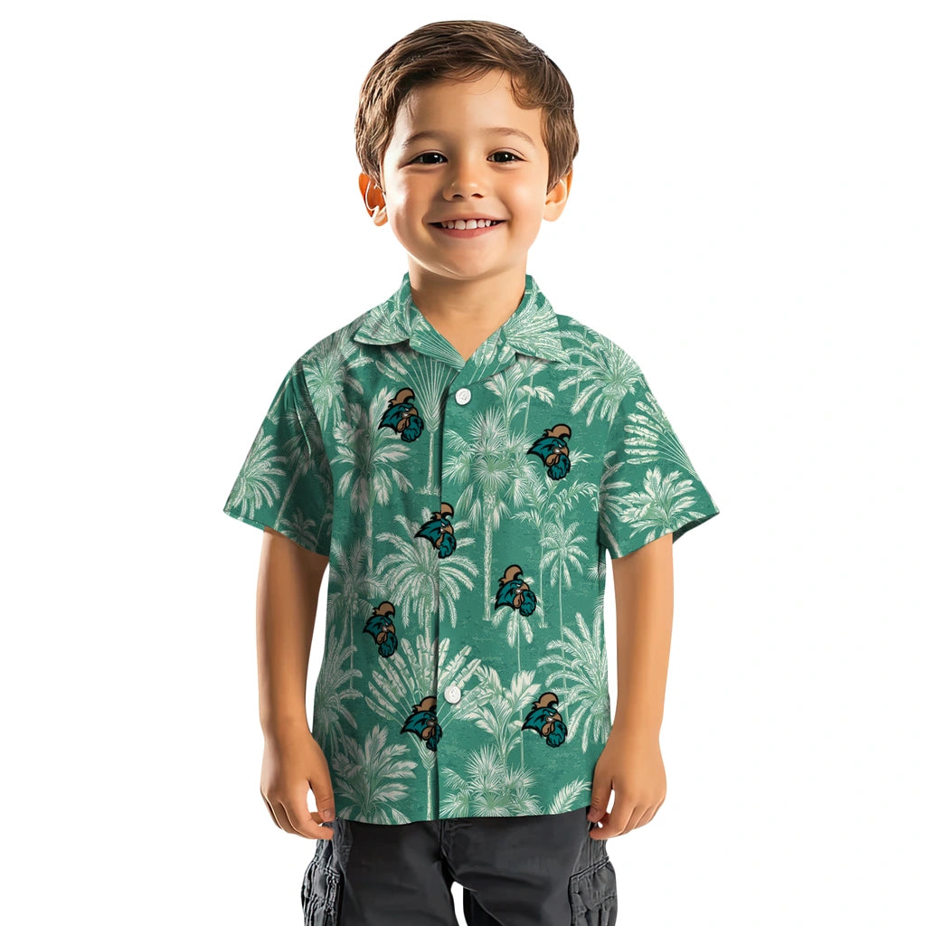 Coastal Carolina Chanticleers Hawaiian Shirt - Vintage Palm Tree | Moonbestprint