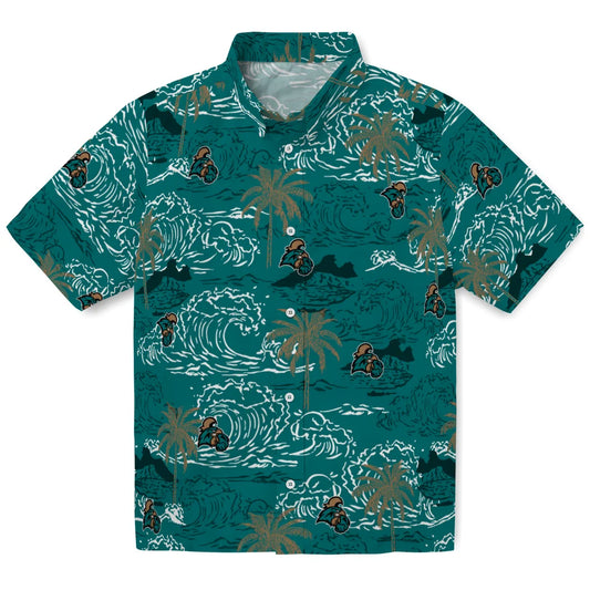 Coastal Carolina Chanticleers Hawaiian Shirt - Wave Palm | Moonbestprint
