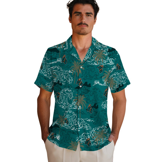Coastal Carolina Chanticleers Hawaiian Shirt - Wave Palm | Moonbestprint