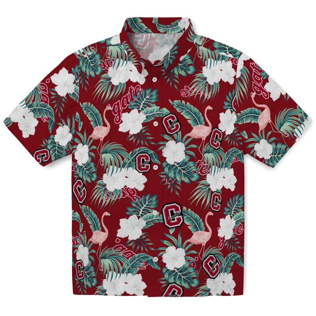 Colgate Raiders Hawaiian Shirt - Flamingo and Hibiscus | Moonbestprint