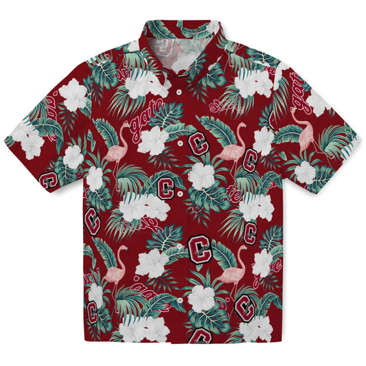 Colgate Raiders Hawaiian Shirt - Flamingo and Hibiscus | Moonbestprint