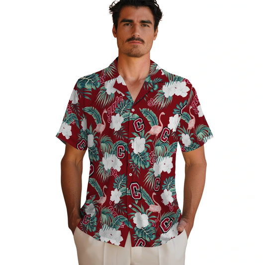 Colgate Raiders Hawaiian Shirt - Flamingo and Hibiscus | Moonbestprint