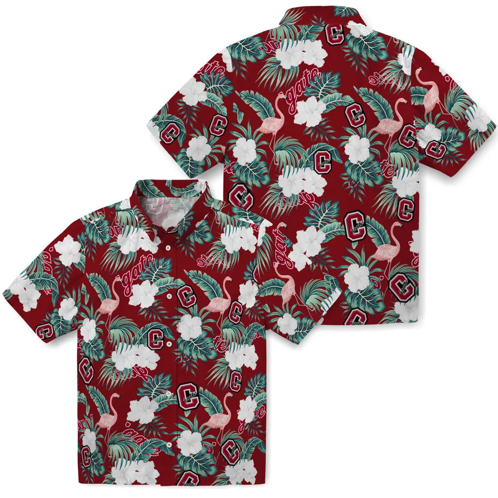 Colgate Raiders Hawaiian Shirt - Flamingo and Hibiscus | Moonbestprint
