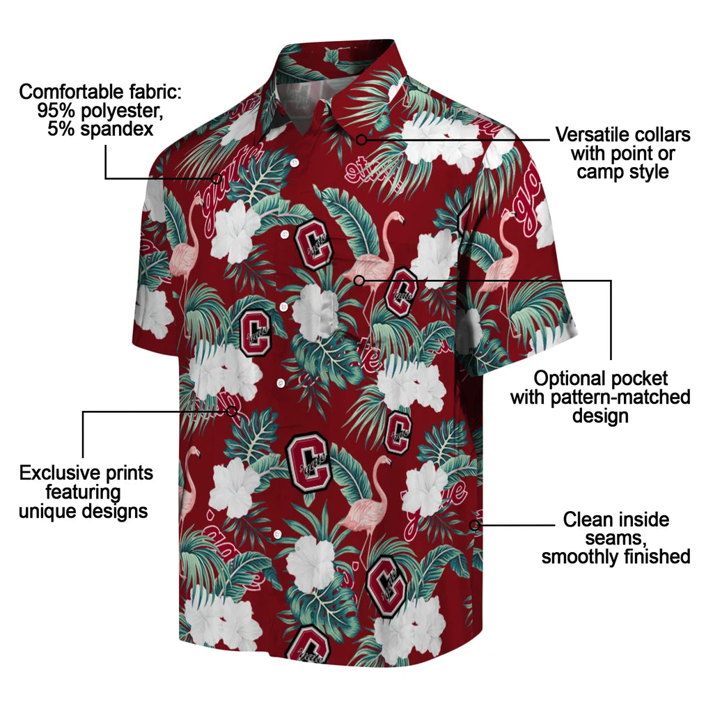 Colgate Raiders Hawaiian Shirt - Flamingo and Hibiscus | Moonbestprint