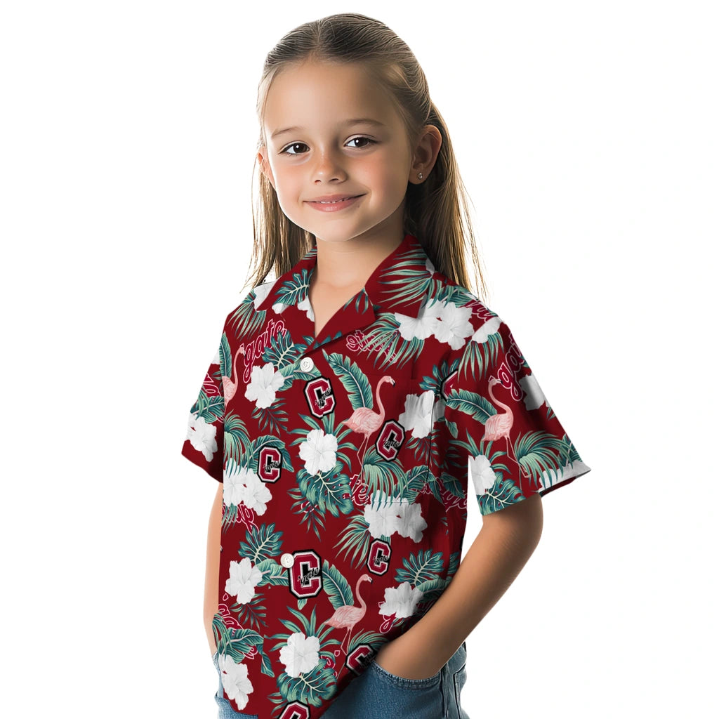 Colgate Raiders Hawaiian Shirt - Flamingo and Hibiscus | Moonbestprint