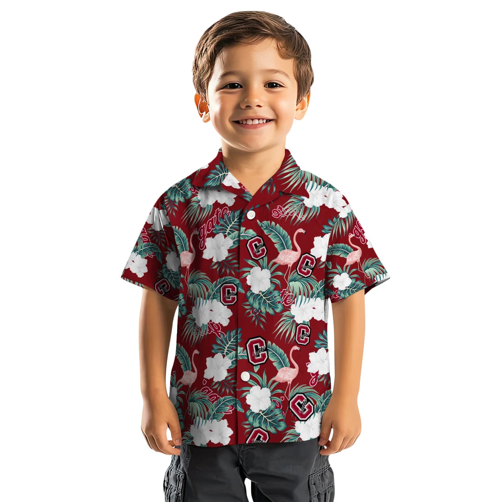 Colgate Raiders Hawaiian Shirt - Flamingo and Hibiscus | Moonbestprint