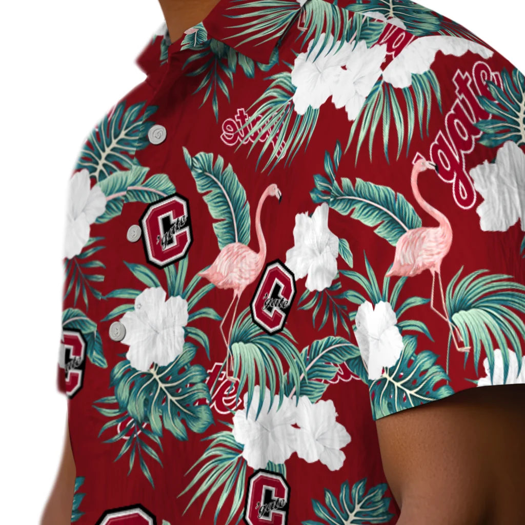 Colgate Raiders Hawaiian Shirt - Flamingo and Hibiscus | Moonbestprint