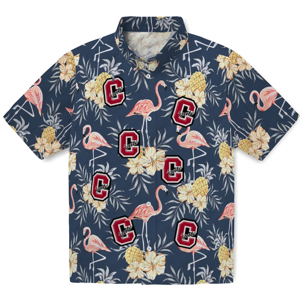 Colgate Raiders Hawaiian Shirt - Flamingo Hibiscus | Moonbestprint
