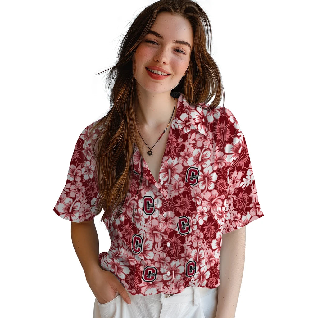 Colgate Raiders Hawaiian Shirt - Hibiscus Blooms | Moonbestprint