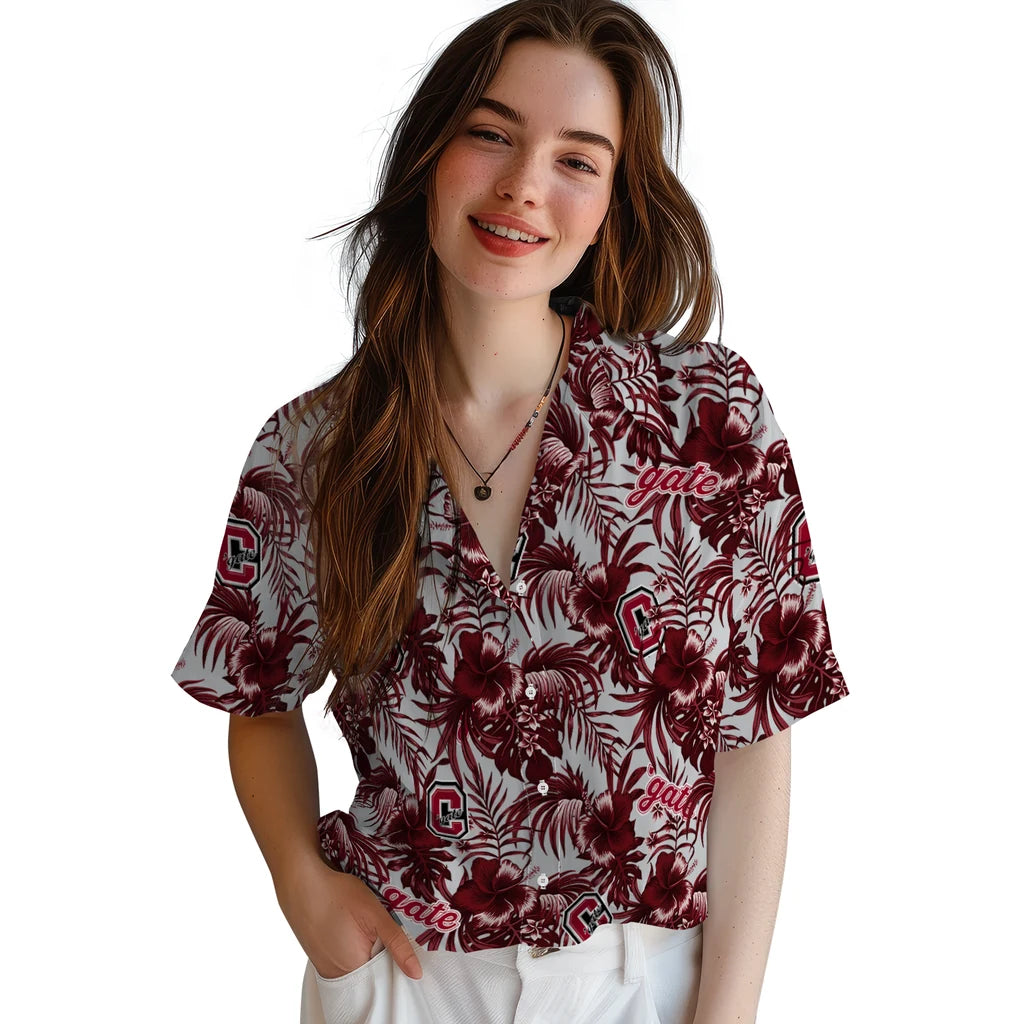 Colgate Raiders Hawaiian Shirt - Hibiscus Exotic | Moonbestprint