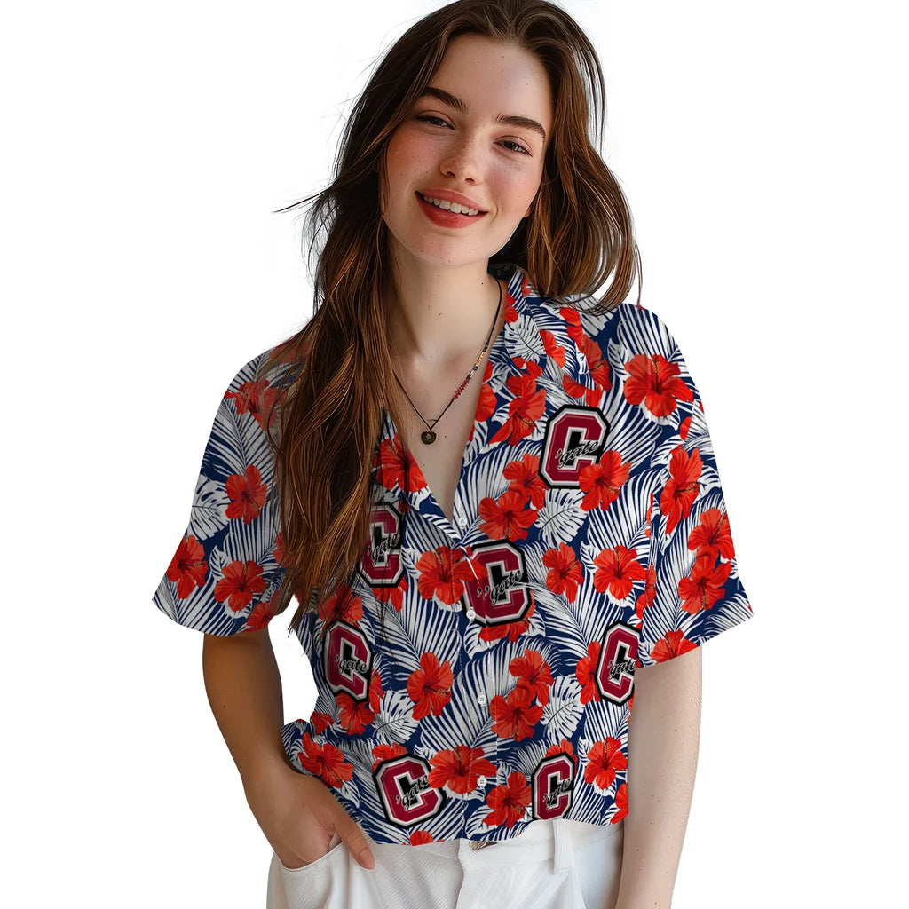 Colgate Raiders Hawaiian Shirt - Hibiscus Fiesta | Moonbestprint