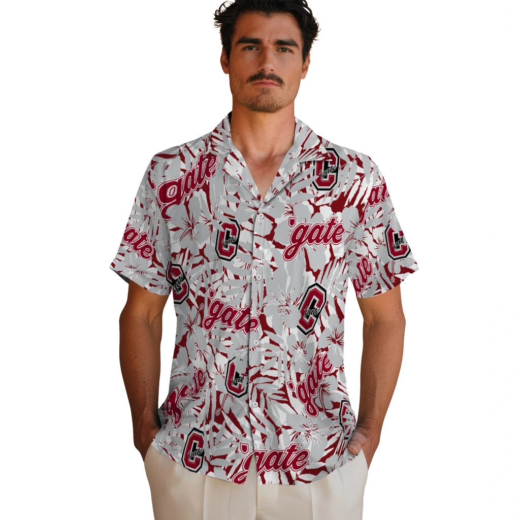 Colgate Raiders Hawaiian Shirt - Hibiscus Overlay | Moonbestprint