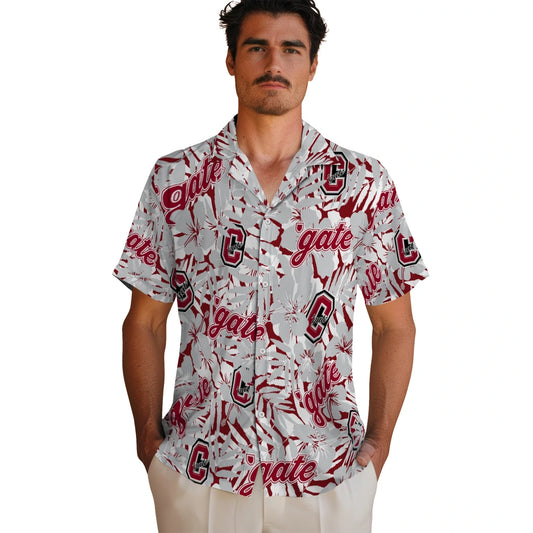 Colgate Raiders Hawaiian Shirt - Hibiscus Overlay | Moonbestprint